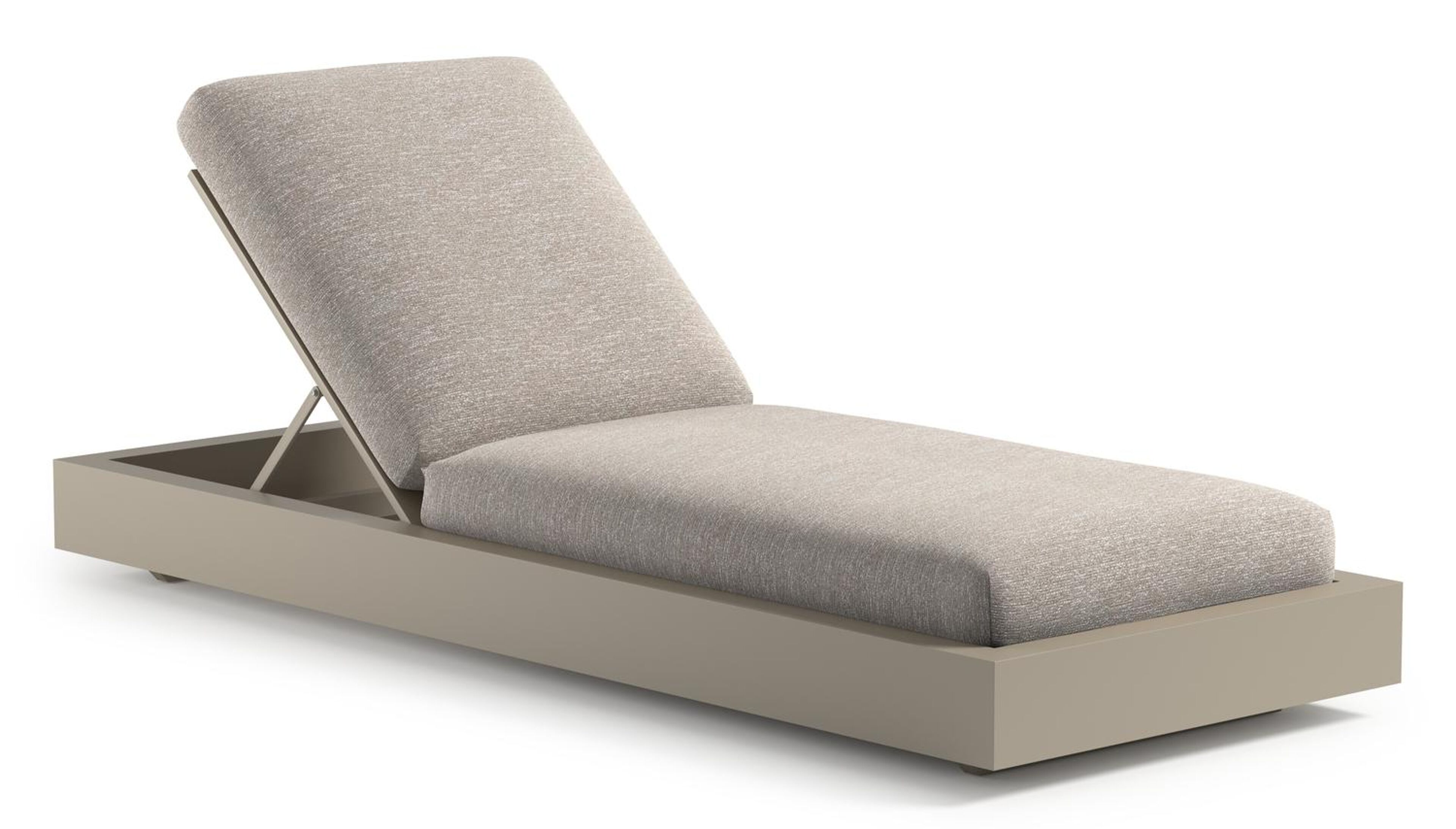 Como verstelbaar ligbed in beige aluminium met tundra sand all weather sunbrella® luxe