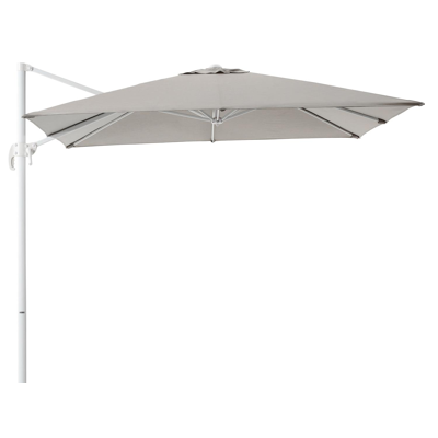 Calpe zweefparasol in wit aluminium met grijs weather+ softtouch parasoldoek - L1 270 x L2 270 cm (zonder voet)