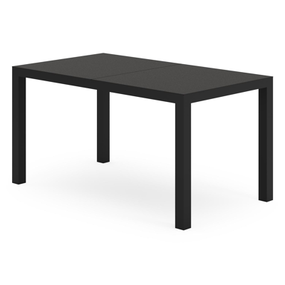 Table de jardin Toma en aluminium noir et sintered stone noire - L 140 x L 80 x H 72,5 cm