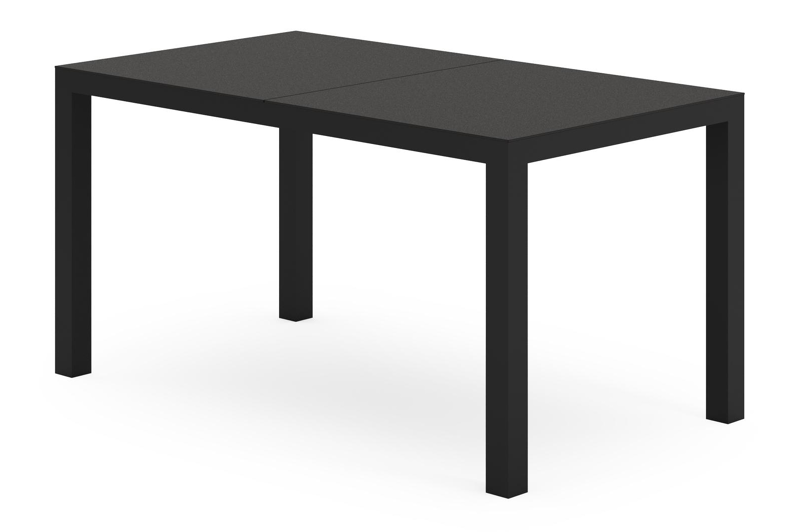 Toma tuintafel in zwart aluminium en zwart sintered stone - L 140 x B 80 x H 72.5 cm