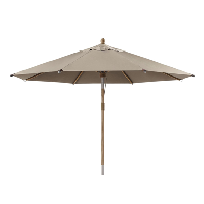Pescara staanparasol in  teak met coffee polyester parasoldoek - Dia. 350 cm (zonder voet)