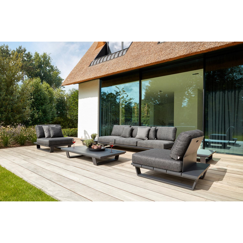 Pagino lounge 1-zit in zwart aluminium