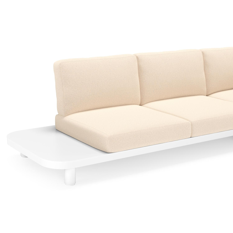 Donato loungehoek in wit aluminium met all weather sunbrella® luxe Heritage Papyrus kussen