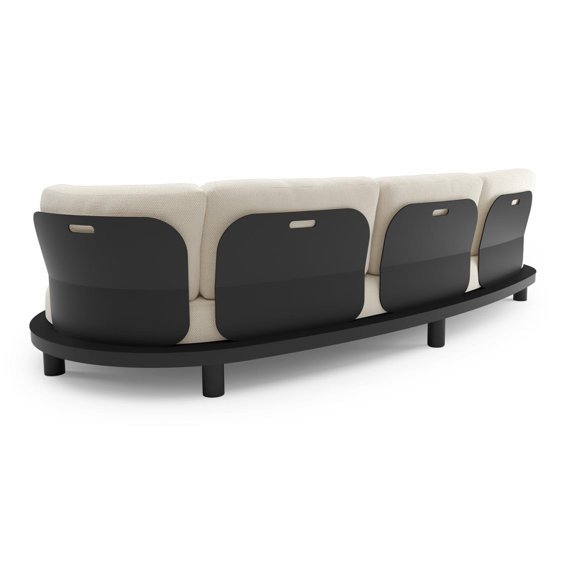 Donato loungebank in zwart aluminium met althea off white all weather cosytica kussen