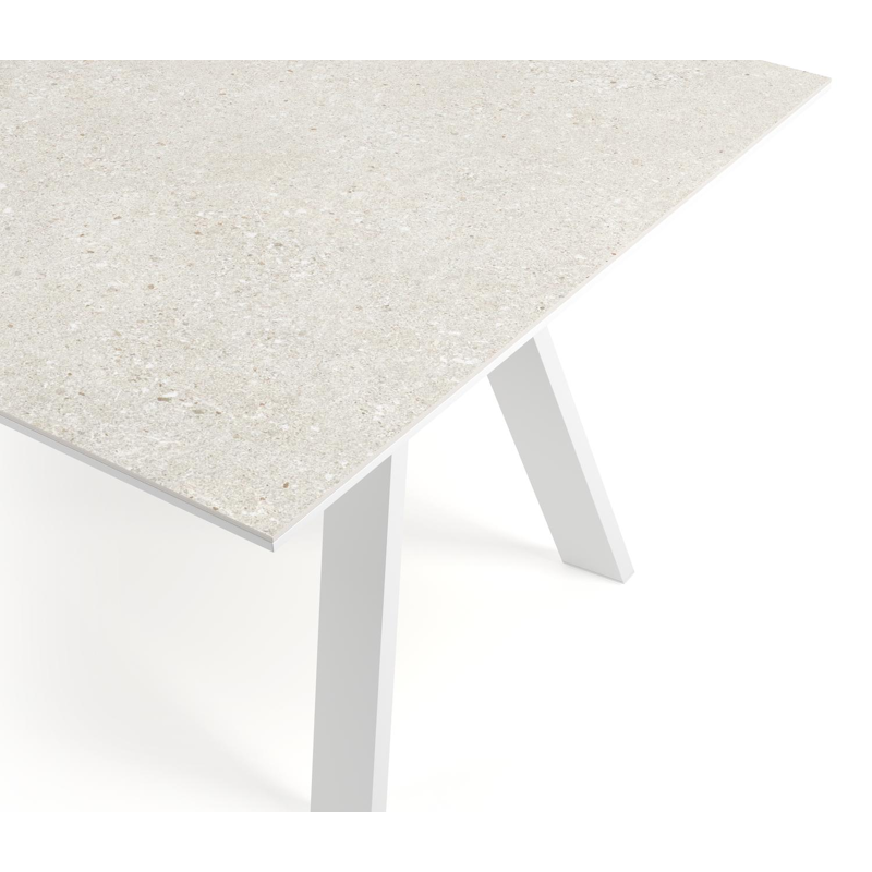 Cesano tuintafel in wit aluminium en volkeramiek shilin - L 280 x B 110 x H 75 cm