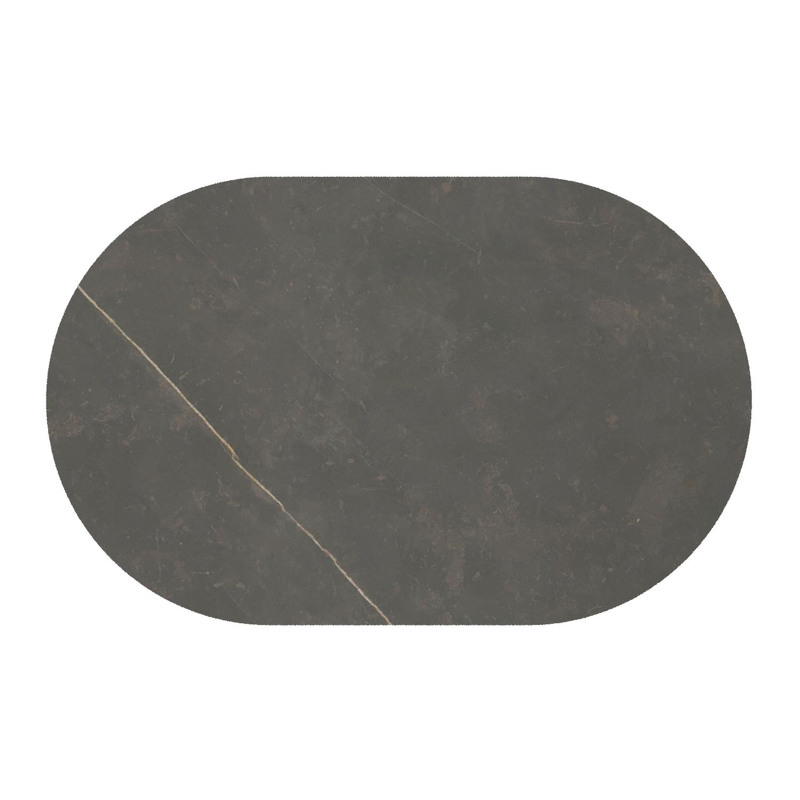 Teramo kantelbare tuintafel bombo in wit aluminium en volkeramiek Calatorao - L 110 x B 70 x H 74 cm