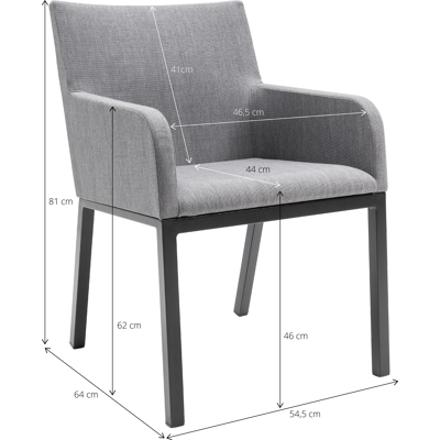 Livo tuinset in zwart aluminium en teak naturel tafelblad met 8 Rivo tuinstoelen