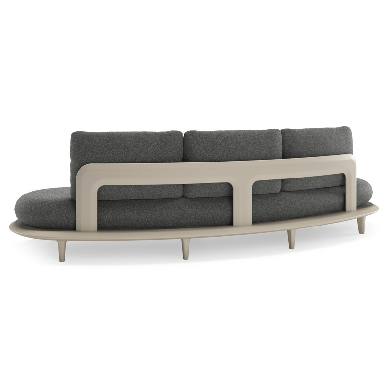 Bomero loungebank in beige aluminium met catania black all weather cosytica kussen