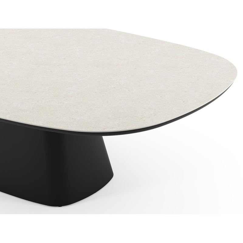 Amico tuintafel bombo xl in zwart aluminium en volkeramiek Shilin - L 270 x B 148 x H 73.5 cm