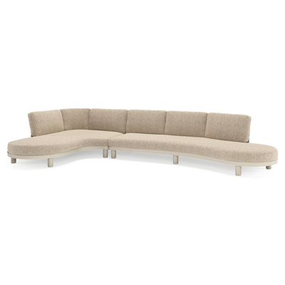 Donato loungehoek in beige aluminium met all weather cosytica Bora Jungle kussen