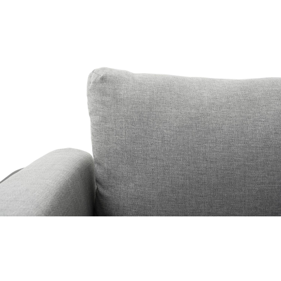 Salon de jardin d'angle Mosa en aluminium noir avec coussins en weather+ softtouch gris