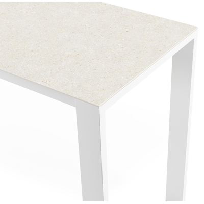 Verato tuintafel in wit aluminium en volkeramiek shilin - L 220 x B 70 x H 106 cm