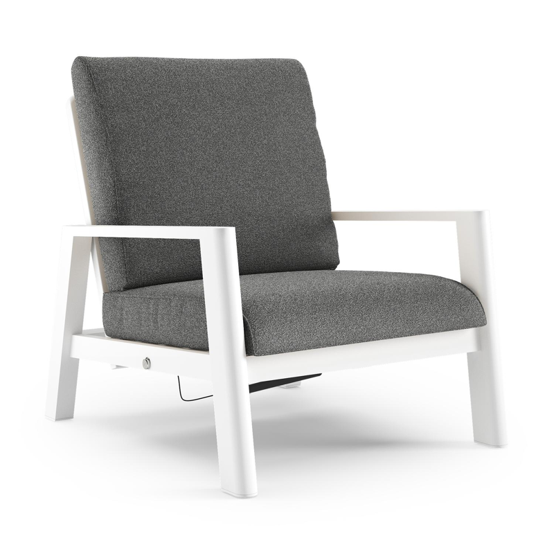 Cirello loungestoel in wit aluminium met catania black all weather cosytica kussen