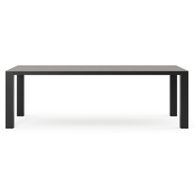 Nano tuintafel rechthoekig in zwart aluminium en volkeramiek wulong - L 240 x B 100 x H 75 cm