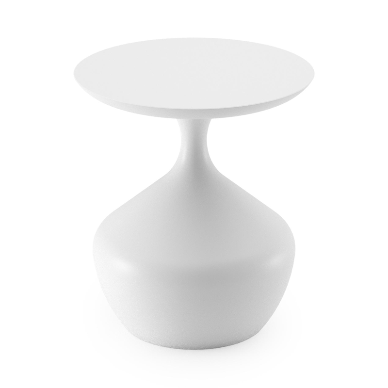 Table d'appoint Bomero en aluminium blanc - Dia. 48 x Haut. 51 cm
