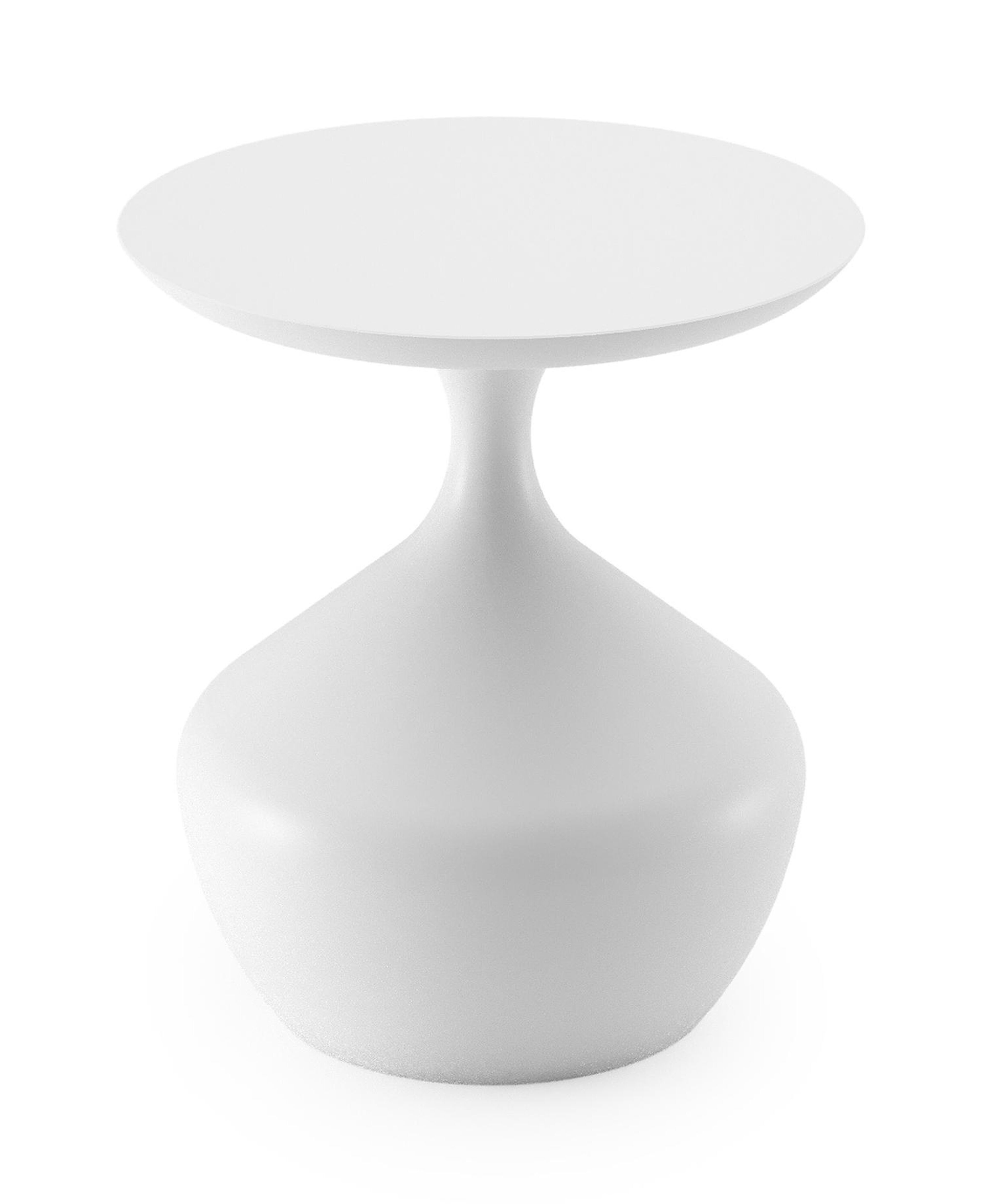Table d'appoint Bomero en aluminium blanc - Dia. 48 x Haut. 51 cm
