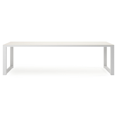 Livo tuintafel rechthoekig in wit aluminium en sintered stone Crema minerale - L 270 x B 100 x H 73 cm