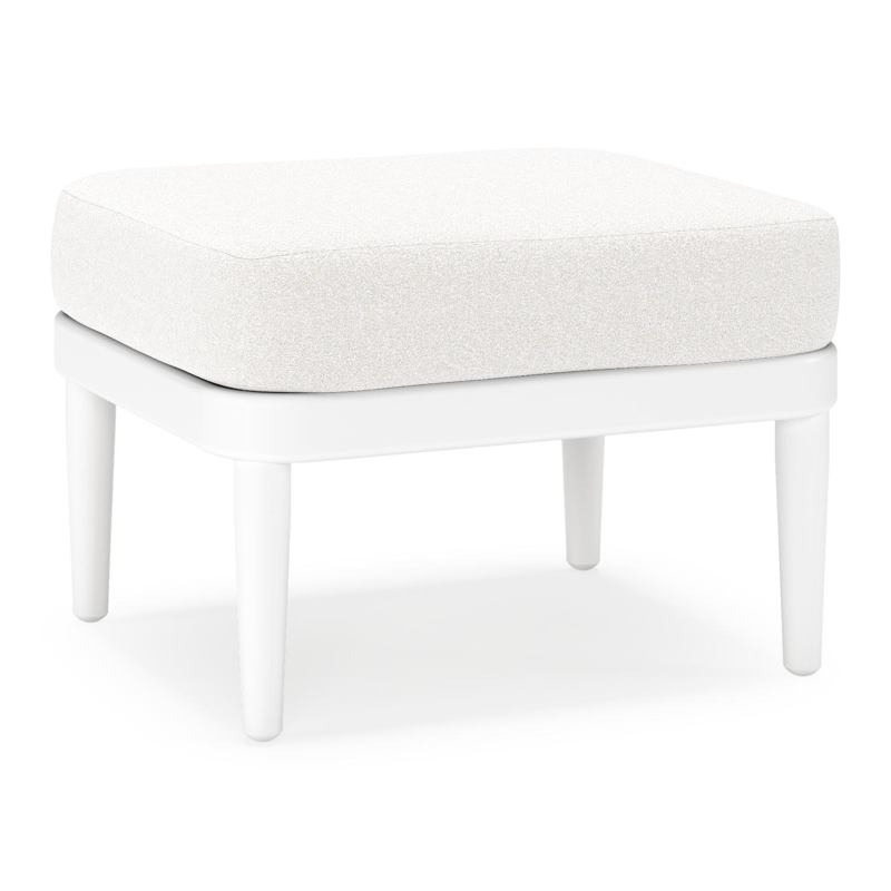Pouf Orso en aluminium blanc et coussins en all weather solica Soul Optik