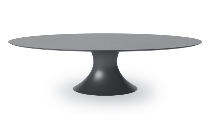 Fano tuintafel in zwart aluminium en volkeramiek calatorao - L 290 x B 148 x H 75 cm