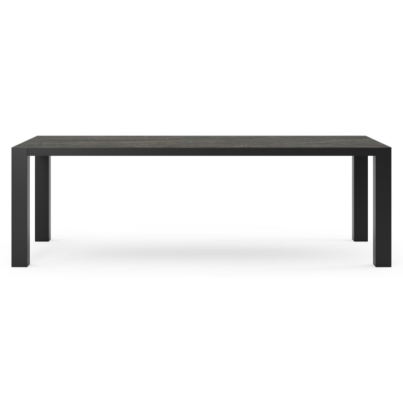 Table de jardin Nano en aluminium noir et céramique pleine black obsession - Lg 240 x Larg. 100 x H 75 cm