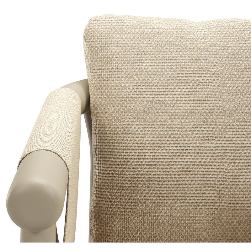 Amico stapelbare tuinstoel in beige aluminium met stoelkussen in All Weather Cosytica Althea Camel