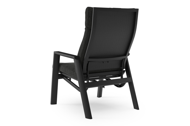Prato loungestoel in zwart aluminium met sky black weather+ softtouch kussen