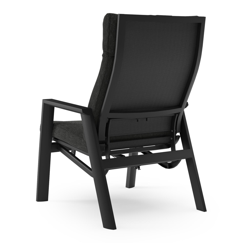 Prato loungestoel in zwart aluminium met sky black weather+ softtouch kussen
