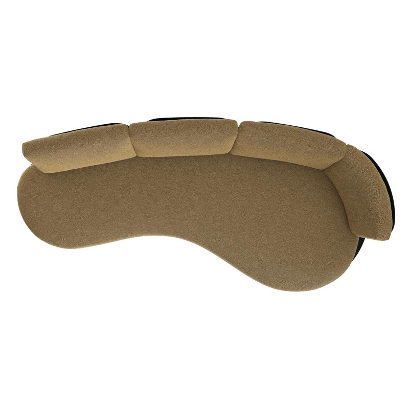 Donato loungebank in zwart aluminium met madagascar walnut all weather cosytica kussen