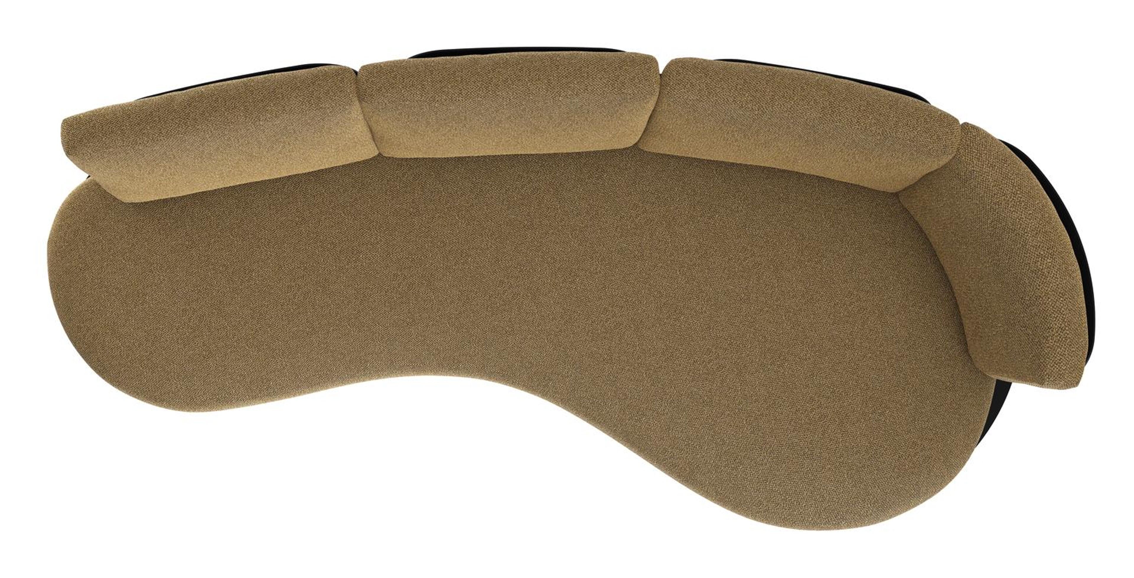 Donato loungebank in zwart aluminium met madagascar walnut all weather cosytica kussen