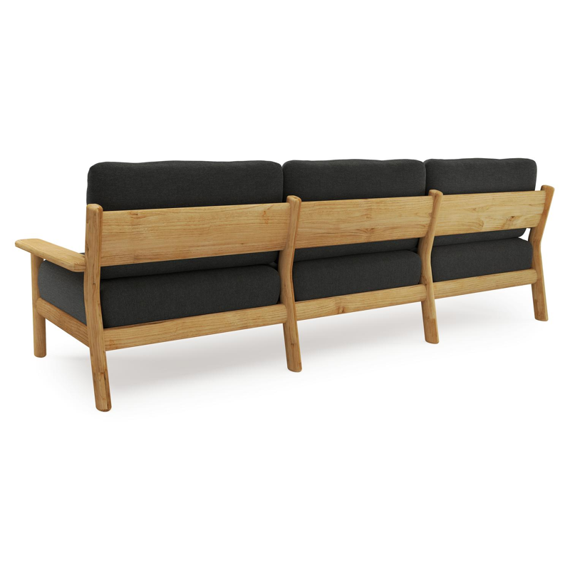 Amaro loungebank in teak met chartres sooty all weather sunbrella® luxe kussen