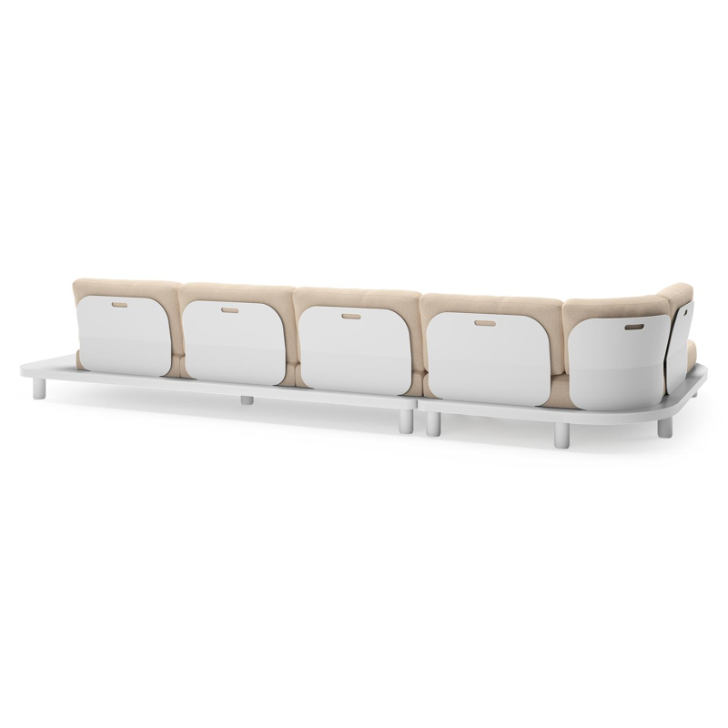 Donato loungehoek in wit aluminium met all weather sunbrella® luxe Heritage Papyrus kussen