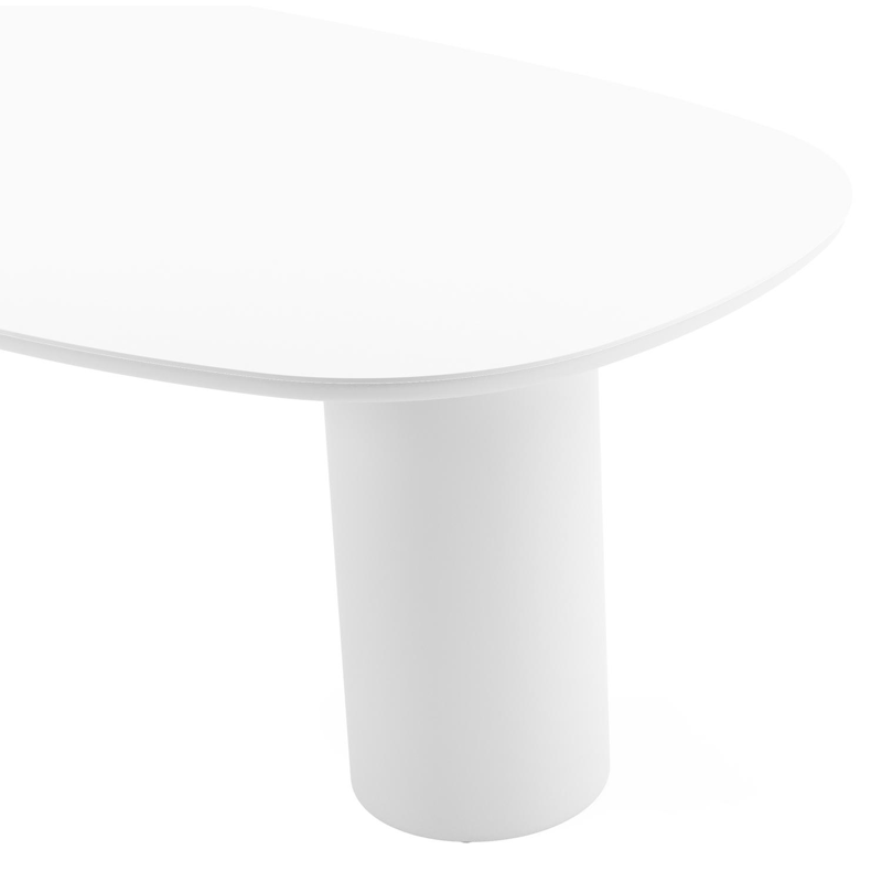Amico tuintafel bombo in wit aluminium en volkeramiek Arctic White - L 210 x B 110 x H 73.5 cm