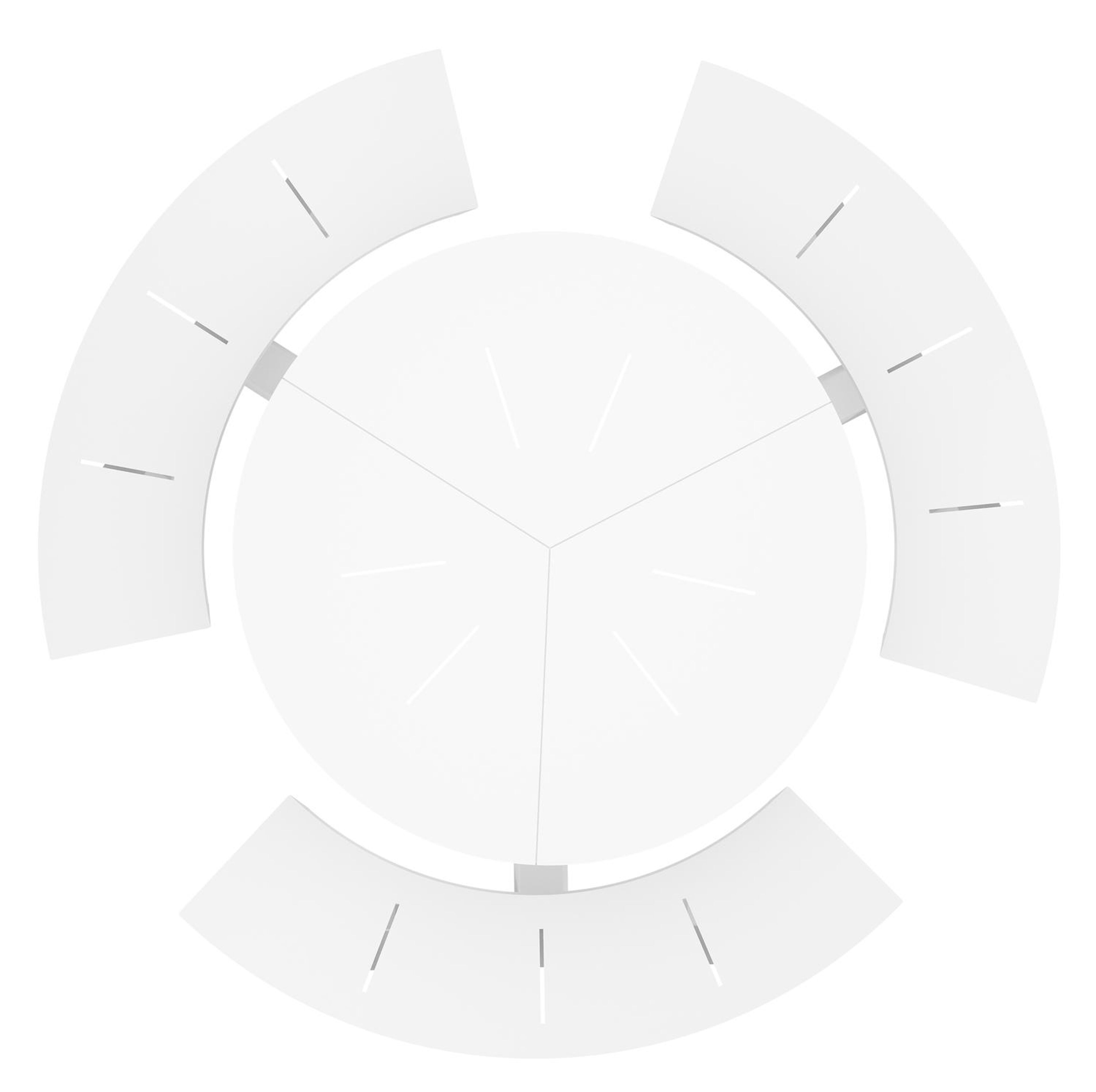 Rondino picknicktafel in wit aluminium - Dia. 207 cm