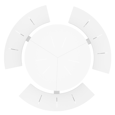 Rondino picknicktafel in wit aluminium - Dia. 207 cm