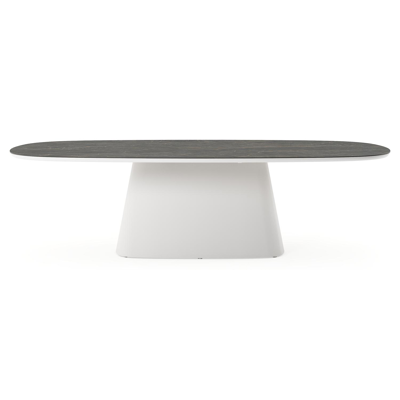 Amico tuintafel bombo xl in wit aluminium en volkeramiek Black Obsession - L 270 x B 148 x H 73.5 cm