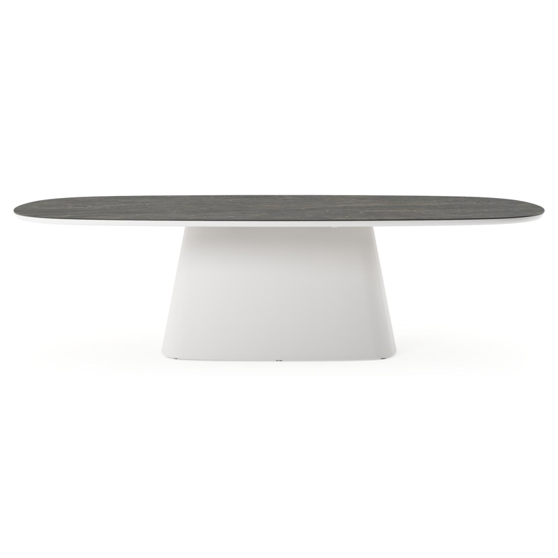 Amico tuintafel bombo xl in wit aluminium en volkeramiek Black Obsession - L 270 x B 148 x H 73.5 cm