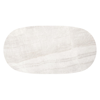 Amico loungetafel bombo in zwart aluminium en volkeramiek Taj Mahal - L 171 x B 89 x H 24 cm