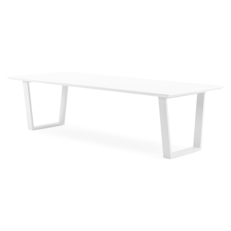 Pagino tuintafel in wit aluminium en volkeramiek arctic white - L 280 x B 110 x H 74,5 cm