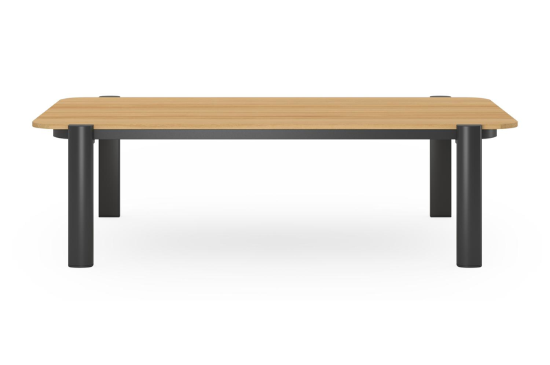 Salamanca loungetafel in zwart aluminium en teak - L 120 x B 68 x H 34 cm