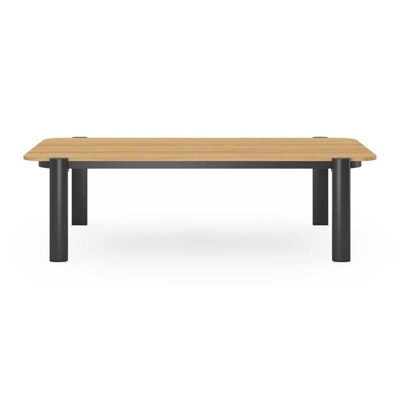 Salamanca loungetafel in zwart aluminium en teak - L 120 x B 68 x H 34 cm