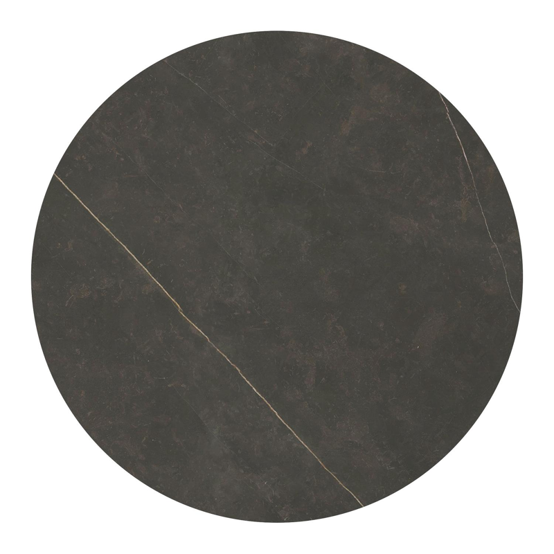 Fano tuintafel rond in wit aluminium en volkeramiek Calatorao - Dia. 130 x H 75 cm