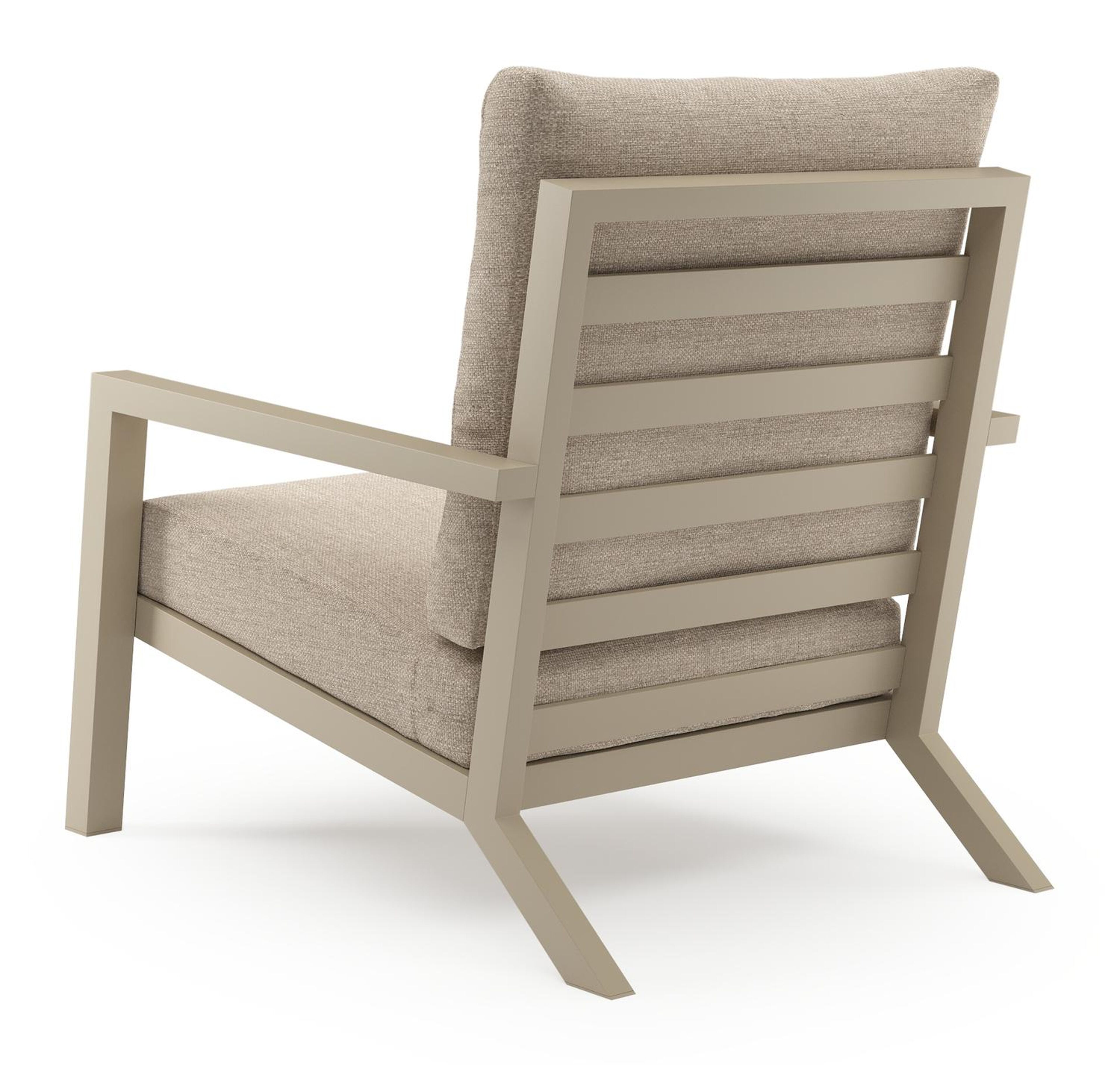 Set van 2 Arnes loungestoelen in beige aluminium met rustic weather+ softtouch kussens