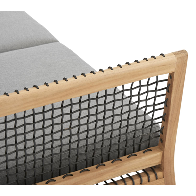 Cosito loungeset in teak en met natte charcoal chine Sunbrella® Premium kussens