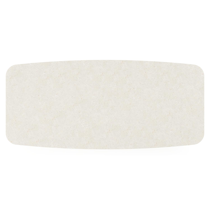 Table de jardin Pagino forme de bateau en aluminium beige et céramique Shilin Lg. 255 x Lrg. 115 x Haut. 73 cm