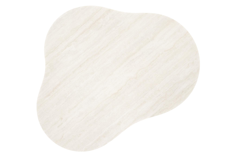 Lomano loungetafel cloud in beige aluminium en volkeramiek Travertino Bianco - L 131 x B 108 x H 25 cm