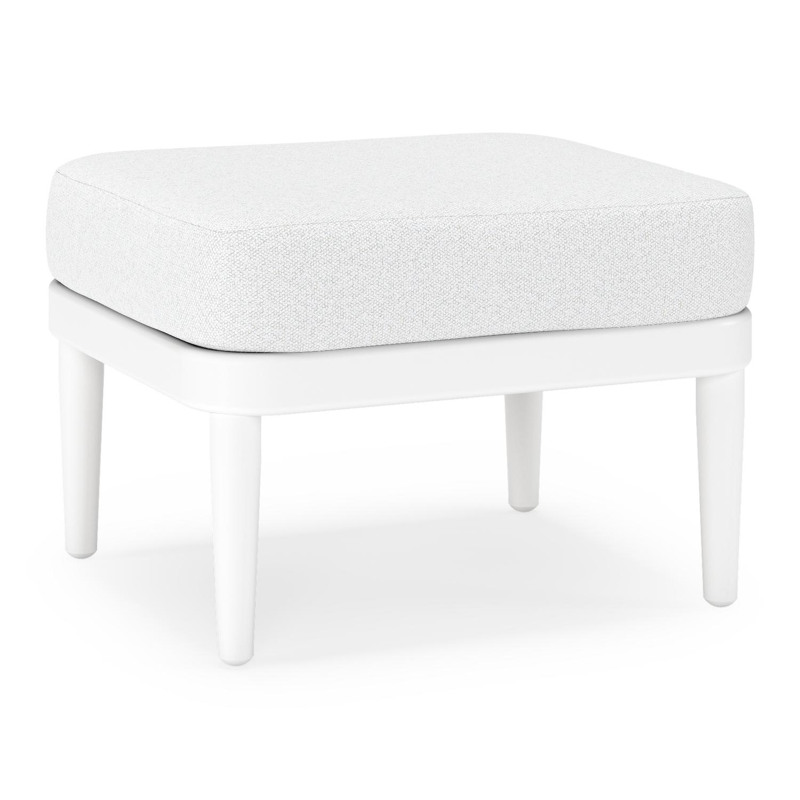 Pouf Orso en aluminium blanc et coussins en all weather solica Ego Birch