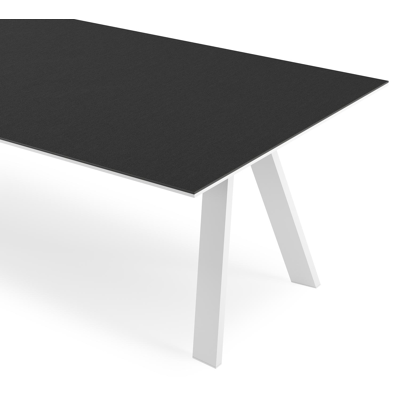 Cesano tuintafel in wit aluminium en volkeramiek nero black - L 280 x B 110 x H 75 cm