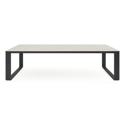 Atessa tuintafel in zwart aluminium en volkeramiek shilin - L 280 x B 110 x H 75 cm