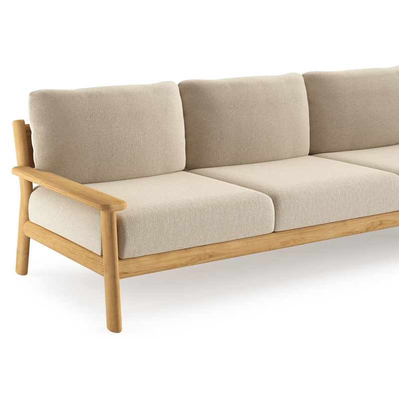 Amaro loungeset in teak met althea chalk all weather cosytica kussen