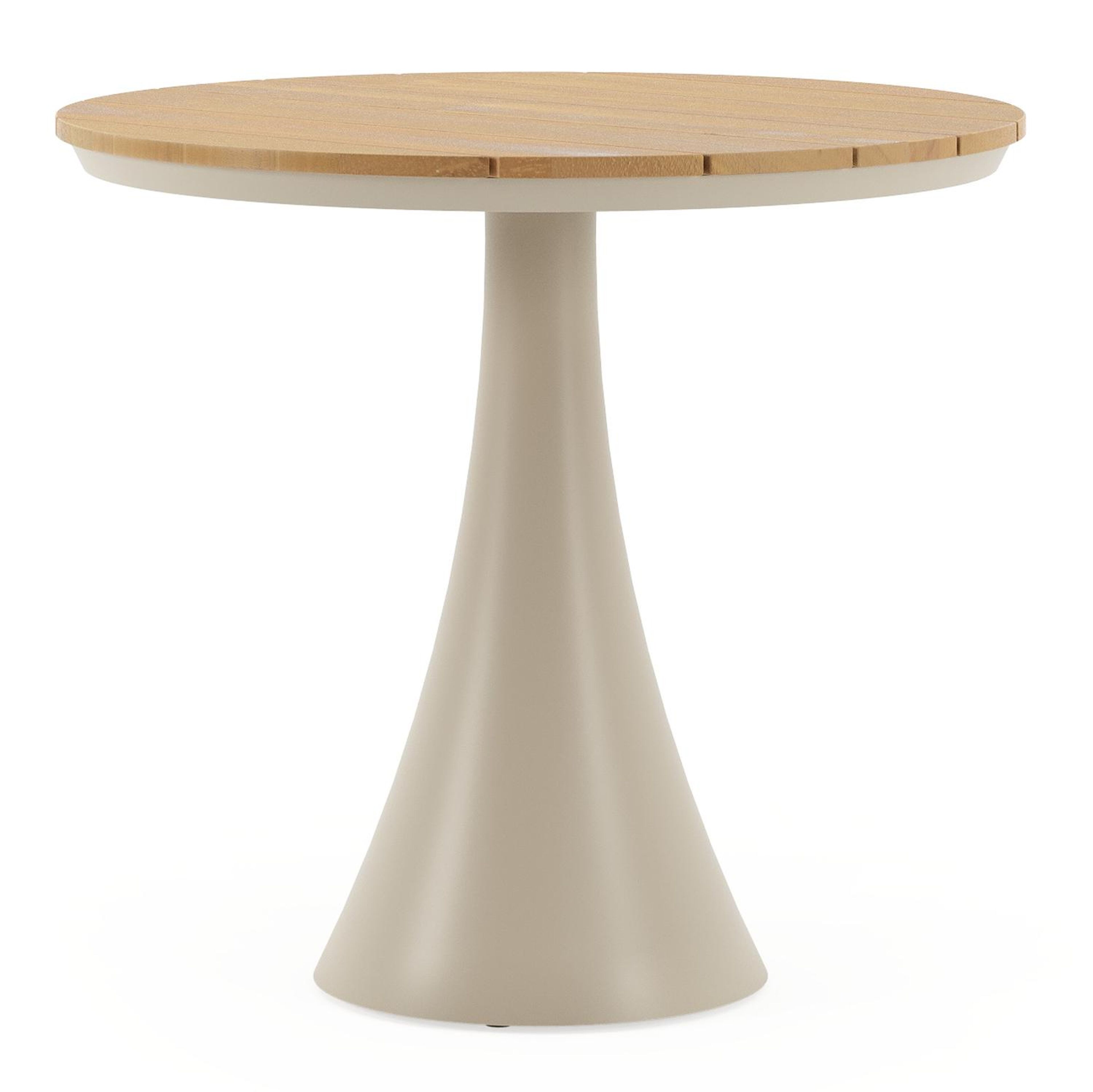 Fano tuintafel rond in beige aluminium en teak Dia. 85 x H 75 cm